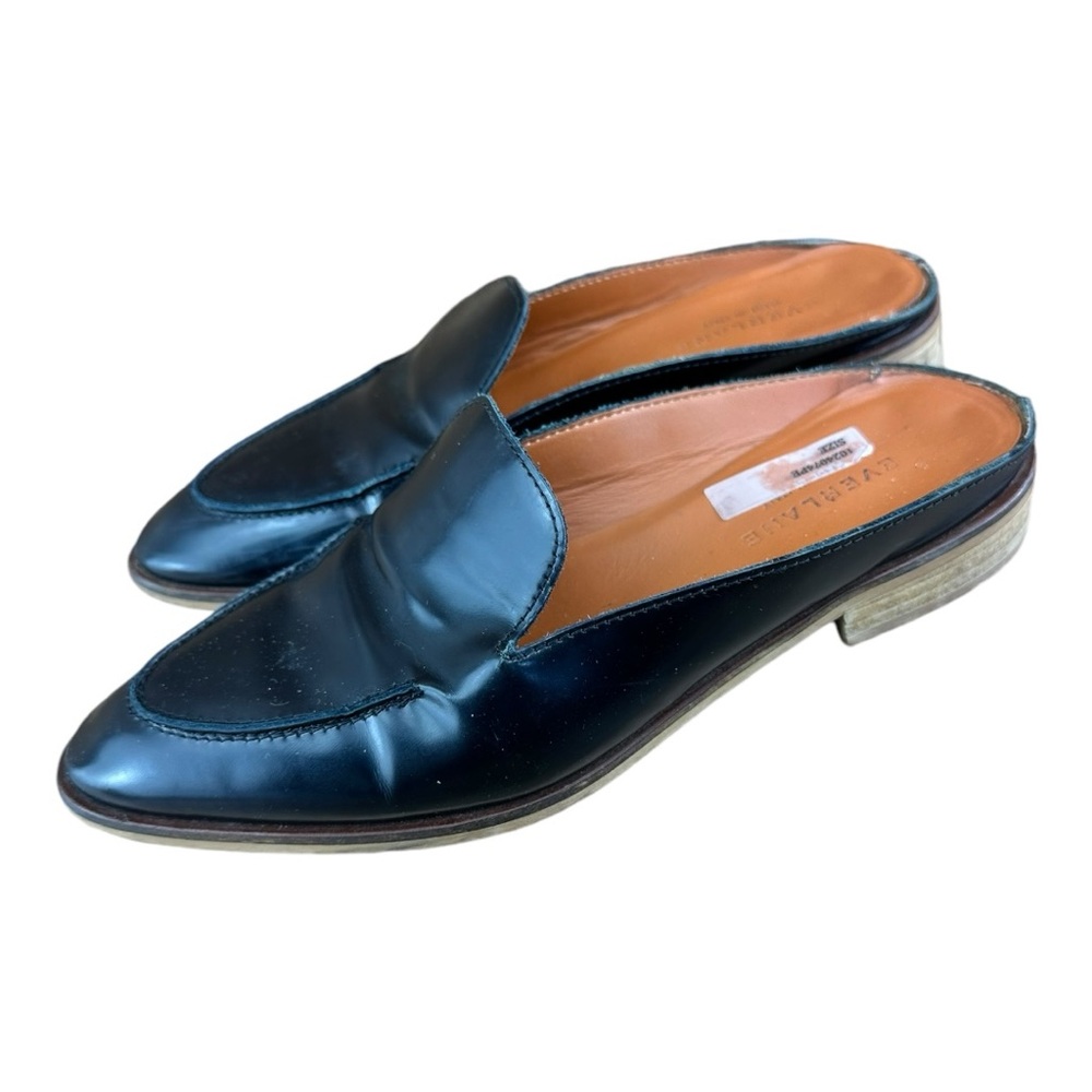 Everlane Modern Loafer Mule Buffed Black 7 Italian Leather Women’s Slip-…